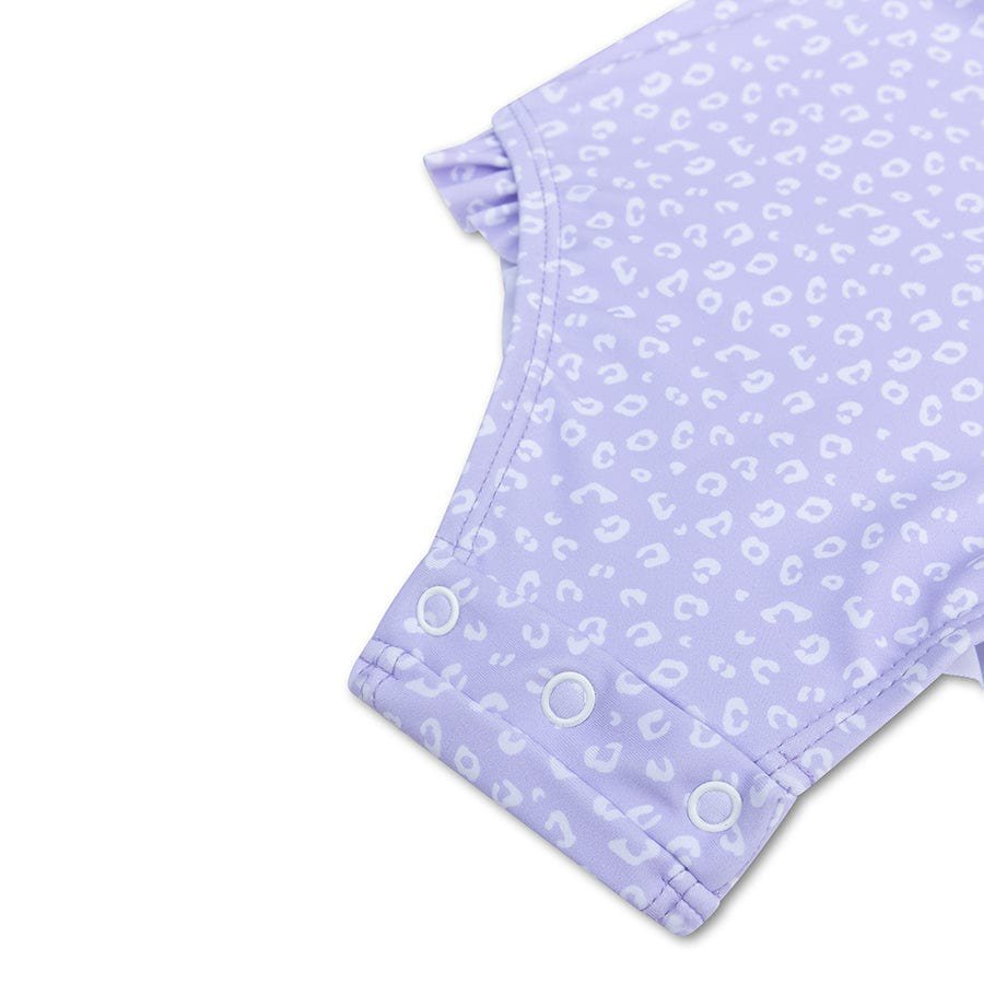 Leopard Lila UV Badpak – Lange Mouwen – UPF50+ Swim Essentials