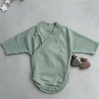 ilailai Wrap Romper Newborn – Organic Cotton | Sage Green