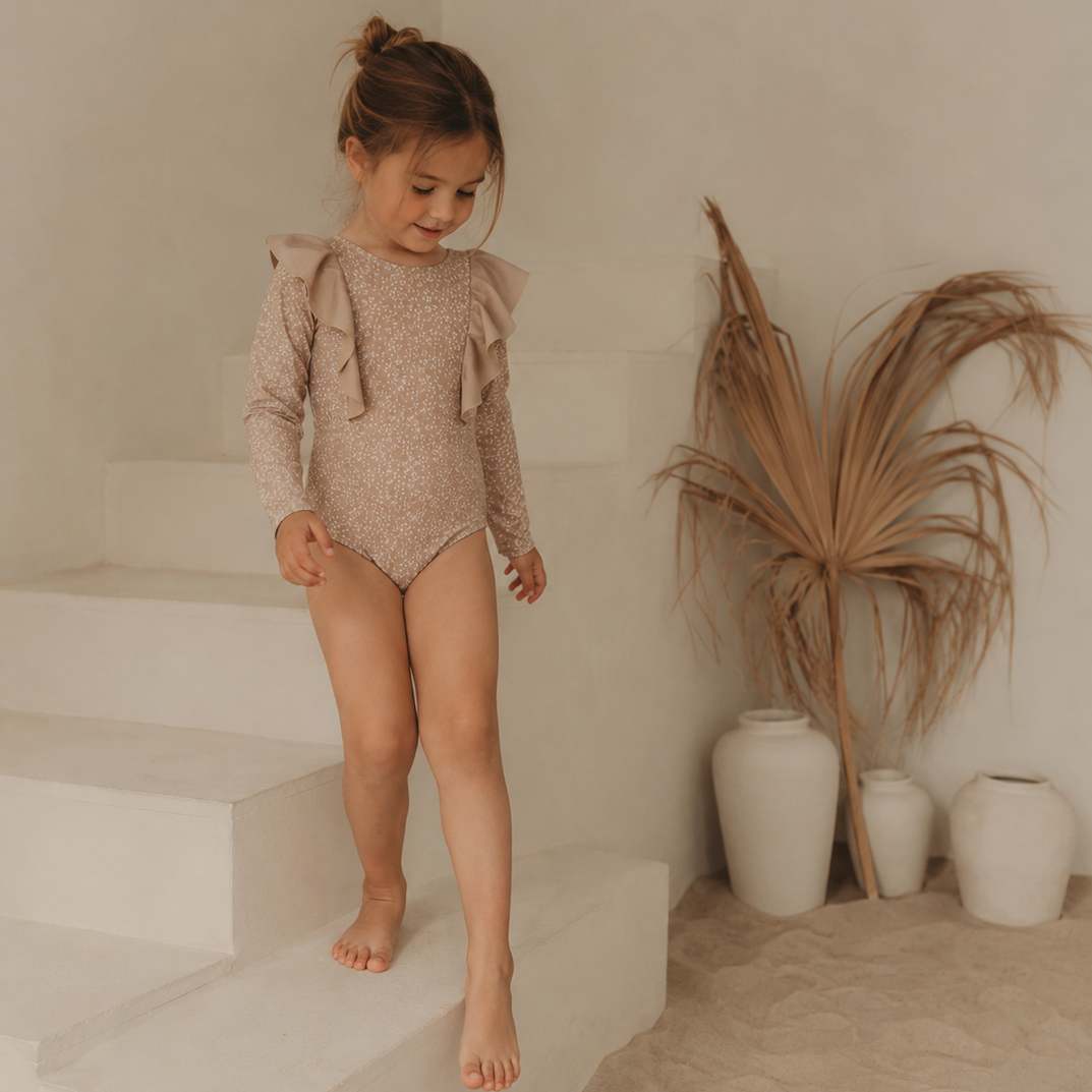 Mrs. Ertha Nora zwempak UV50+ in oudroze voor kinderen