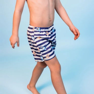 Bluey UV-zwembroek blauw-wit voor jongens
