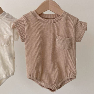 Katoenen bruin romper baby – Annie & Charles