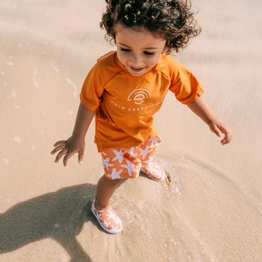 Oranje UV zwemshirt voor jongens – Swim Essentials Seastar – korte mouwen – UPF50+
