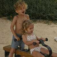 Green Leopard Print Swim Shorts for Boys – UV Protection UPF50