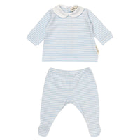 Zacht Babysetje van Bobbi Balloon in Blauwwit Streepdesign