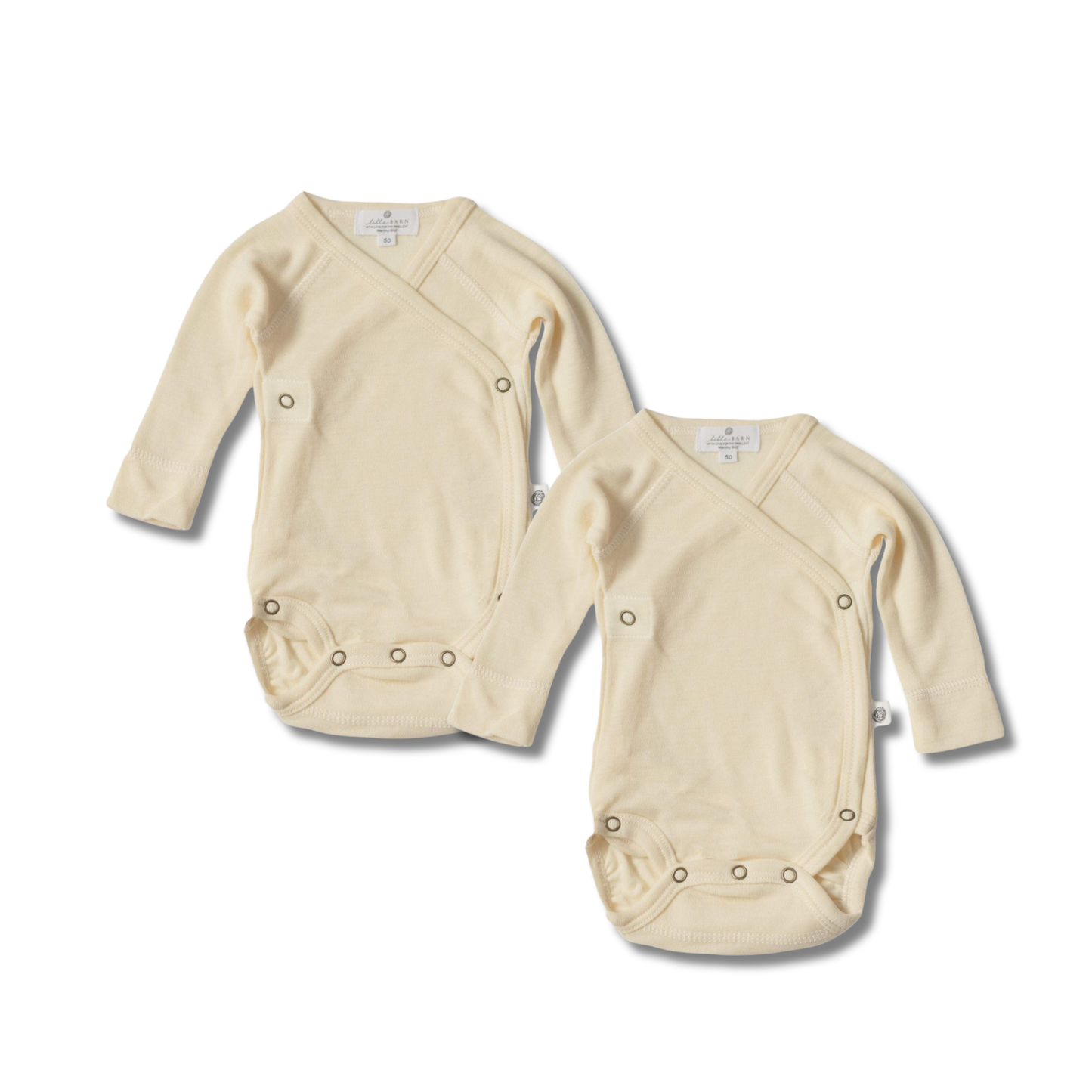 SET VAN 2 OVERSLAGROMPERS VAN MERINOWOL LILLE BARN