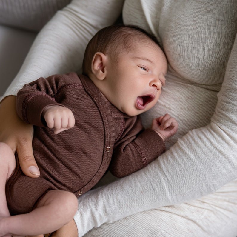 LILLE BARN MERINO WOOL WRAP-OVER ROMPER