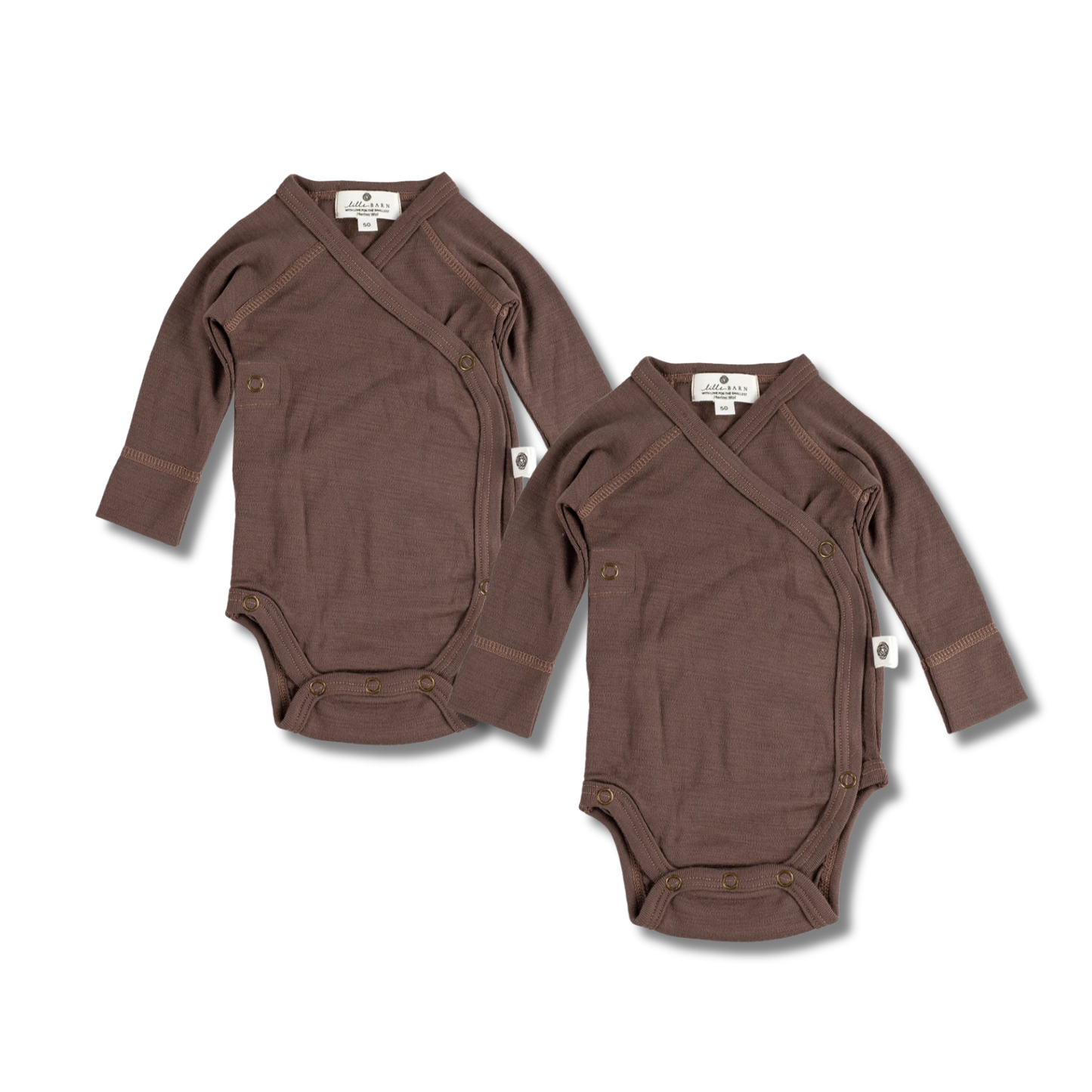 SET VAN 2 OVERSLAGROMPERS VAN MERINOWOL LILLE BARN