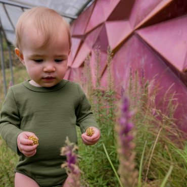 Duurzame merinowol romper met drukknoopjes – ZAYNIS