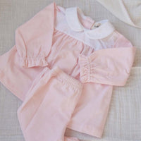 Bobbi Balloon Tweedelige Set – Katoenen Trui met Ruchemouwen voor Baby