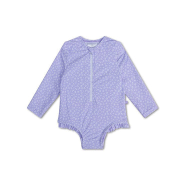 Meisjes UV-badpak lila panterprint – lange mouwen – Swim Essentials – UPF50+ zonbescherming